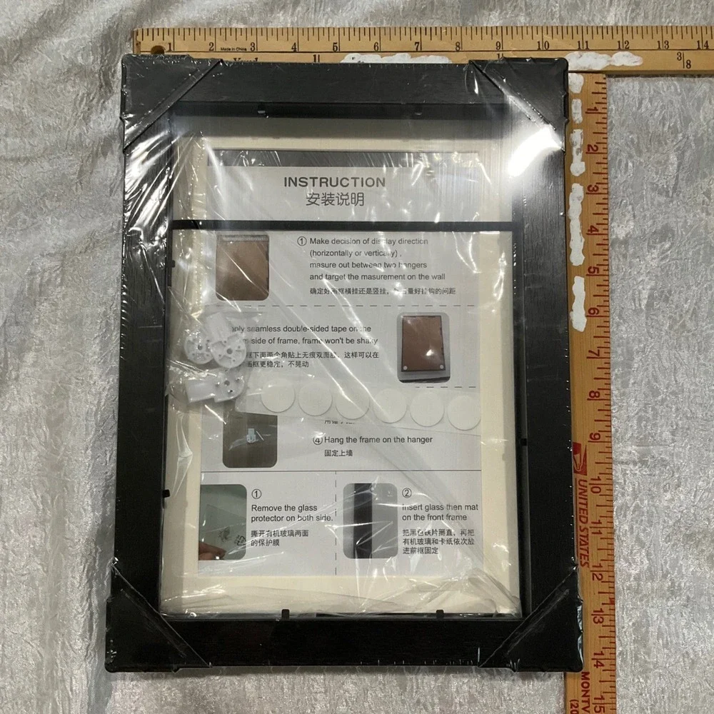 2 New 3D Black Wood Grain Shadow Box Frame 8x10 Deep Art Display Case Memory Box